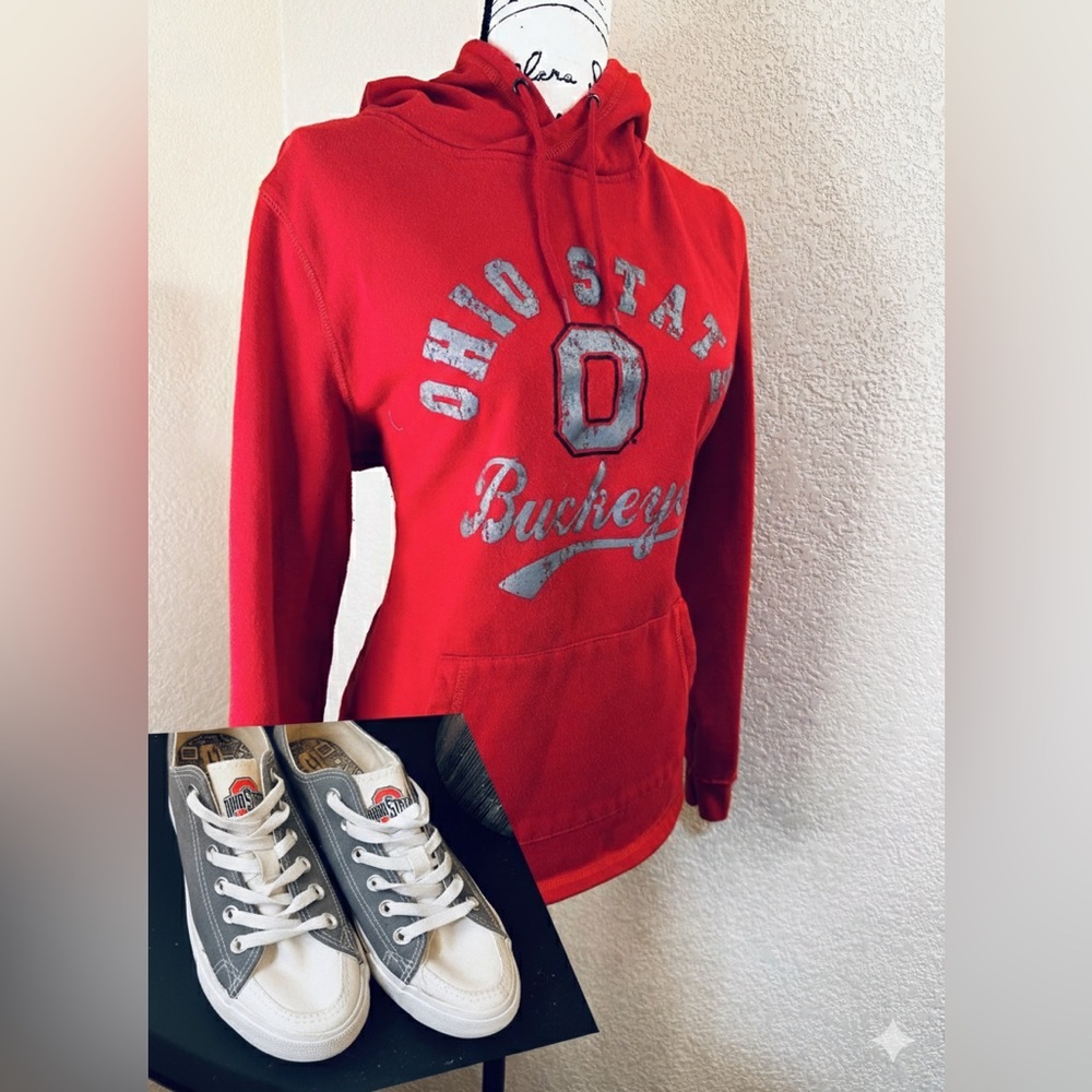 Ohio State Buckeyes College Football Hoodie And Canvas Shoes Size 7 - O-H!